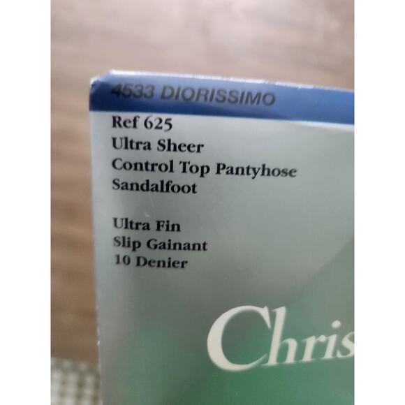 1 PAIR VINTAGE CHRISTIAN DIOR GRIS PALE CONTROL TOP PANTYHOSE SIZE 2 ~ NEW - Picture 3 of 4